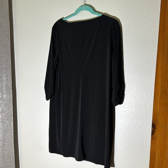 CHICOS BLACK DRESS WITH 3/4 SLEEVES. Sz 2P AWESOME! - Picture 5 of 5